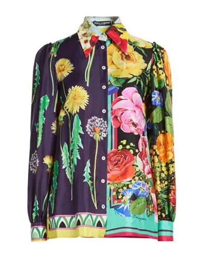 Dolce & Gabbana Woman Shirt Purple Size 0 Silk In Black