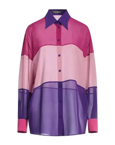 Dolce & Gabbana Woman Shirt Purple Size 10 Silk