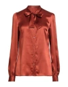Dolce & Gabbana Woman Shirt Rust Size 10 Silk In Orange