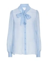 Dolce & Gabbana Pussy-bow Silk-voile Blouse In Blue