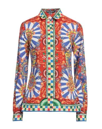 Dolce & Gabbana Woman Shirt Tomato Red Size 0 Cotton