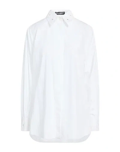 Dolce & Gabbana Woman Shirt White Size 4 Cotton, Glass