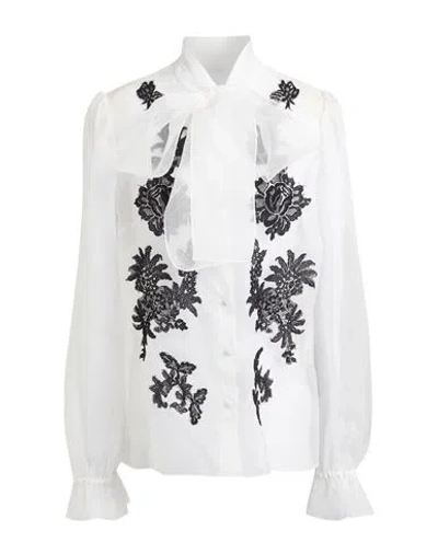 Dolce & Gabbana Woman Shirt White Size 6 Silk, Cotton, Polyester