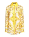 Dolce & Gabbana Majolica Print Long-sleeved Silk Shirt In Yellow