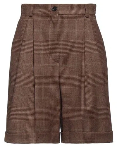 Dolce & Gabbana Woman Shorts & Bermuda Shorts Camel Size 8 Wool In Brown