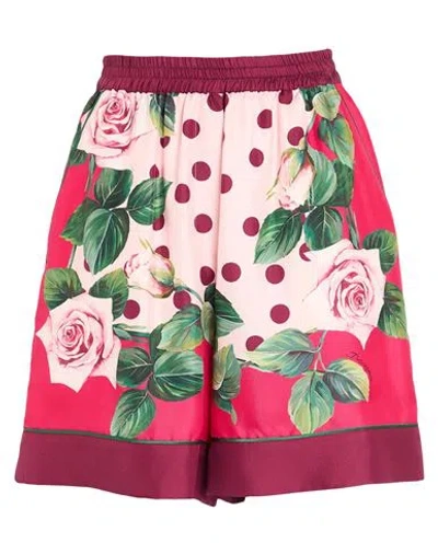 Dolce & Gabbana Woman Shorts & Bermuda Shorts Fuchsia Size 14 Silk In Red