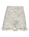 Dolce & Gabbana Metallic Bouclé-knit Cashmere-blend Shorts In White