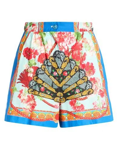 Dolce & Gabbana Woman Shorts & Bermuda Shorts Turquoise Size 10 Cotton In Multi