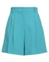 Dolce & Gabbana Woman Shorts & Bermuda Shorts Turquoise Size 14 Viscose, Acetate, Elastane In Blue