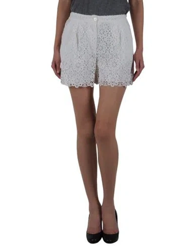 Dolce & Gabbana Woman Shorts & Bermuda Shorts White Size 0 Cotton, Polyester In Gray