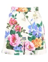 Dolce & Gabbana Multicolor Bermuda Shorts With All-over Floral Pattern Print In Cotton Woman In Multi