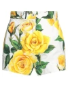 Dolce & Gabbana Floral-print Cotton-poplin Shorts In Yellow