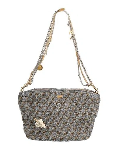 Dolce & Gabbana Woman Shoulder Bag Silver Size - Textile Fibers In Gray