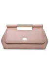 DOLCE & GABBANA DOLCE & GABBANA SICILY' LARGE LEATHER CLUTCH NUDE WOMAN