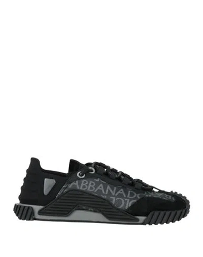 Dolce & Gabbana Woman Sneakers Black Size 5.5 Cotton, Polyurethane, Calfskin, Synthetic Fibers, Elas
