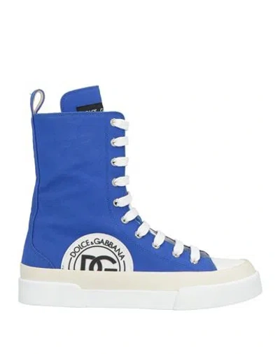 Dolce & Gabbana Woman Sneakers Bright Blue Size 8.5 Textile Fibers