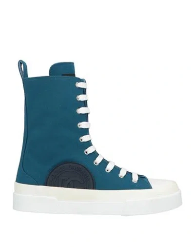 Dolce & Gabbana Woman Sneakers Deep Teal Size 8.5 Textile Fibers In Green