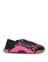 Dolce & Gabbana Woman Sneakers Fuchsia Size 6.5 Textile Fibers, Leather In Pink
