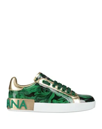 Dolce & Gabbana Woman Sneakers Green Size 5 Leather