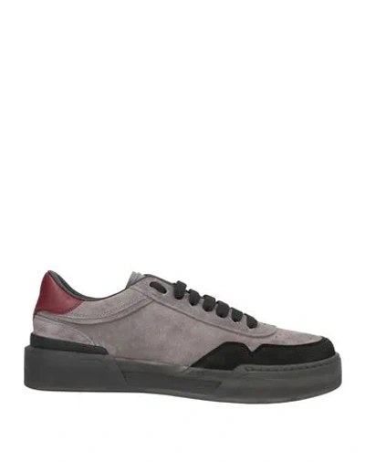 Dolce & Gabbana Woman Sneakers Grey Size 11.5 Leather In Gray