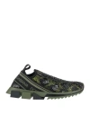 Dolce & Gabbana Woman Sneakers Military Green Size 11.5 Polyester, Polyamide, Elastane, Viscose, Cot