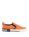 Dolce & Gabbana Woman Sneakers Orange Size 8.5 Soft Leather, Textile Fibers
