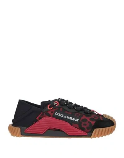 Dolce & Gabbana Woman Sneakers Red Size 5.5 Textile Fibers, Leather