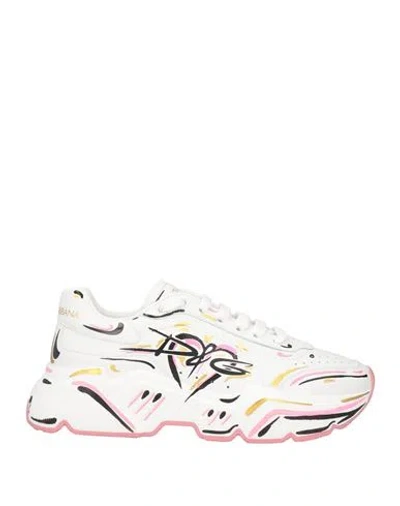 DOLCE & GABBANA DOLCE & GABBANA WOMAN SNEAKERS WHITE SIZE 4 CALFSKIN