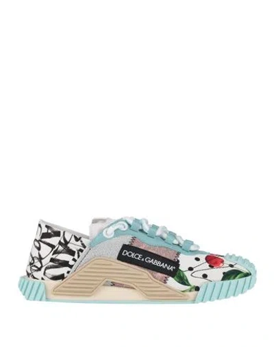 Dolce & Gabbana Woman Sneakers White Size 5.5 Calfskin, Polyamide, Cotton, Elastane