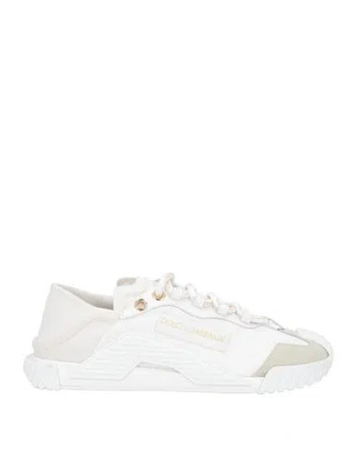 Dolce & Gabbana Woman Sneakers White Size 5 Soft Leather, Textile Fibers