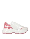 Dolce & Gabbana White Pink Daymaster Low Top Sneakers Shoes In White