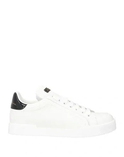 Dolce & Gabbana Leather Classic Low Top Sneakers Women's Shoes In White