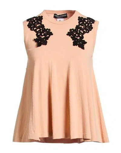 Dolce & Gabbana Solidcolor Sleeveless Knit Top In Pink