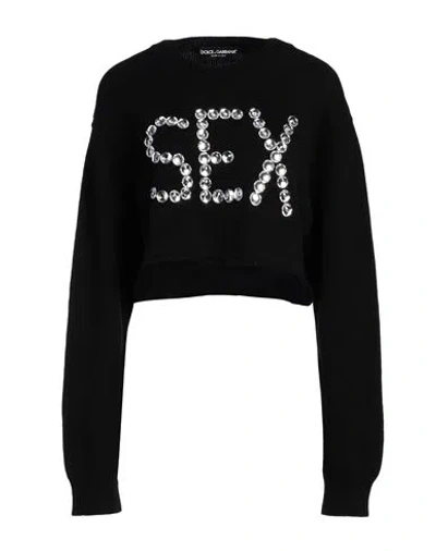 Dolce & Gabbana Woman Sweater Black Size 10 Cashmere, Pmma (polymethyl Methacrylate)
