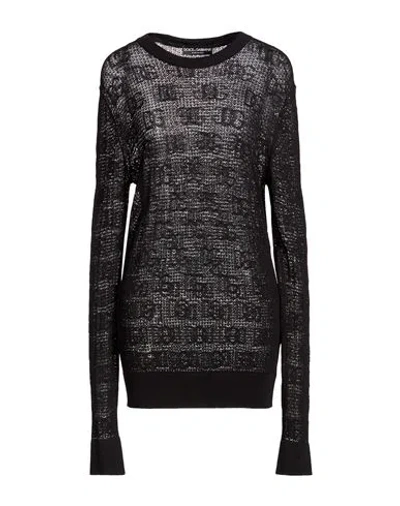 Dolce & Gabbana Woman Sweater Black Size 16 Viscose, Polyester