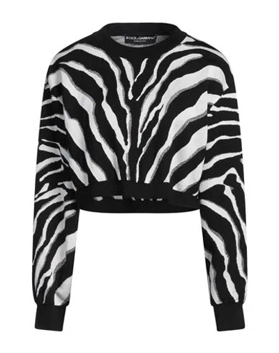 Dolce & Gabbana Woman Sweater Black Size 2 Silk, Metallic Polyester, Polyester, Polyamide