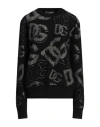 Dolce & Gabbana Woman Sweater Black Size 8 Virgin Wool, Polyester, Metallic Fiber In Black