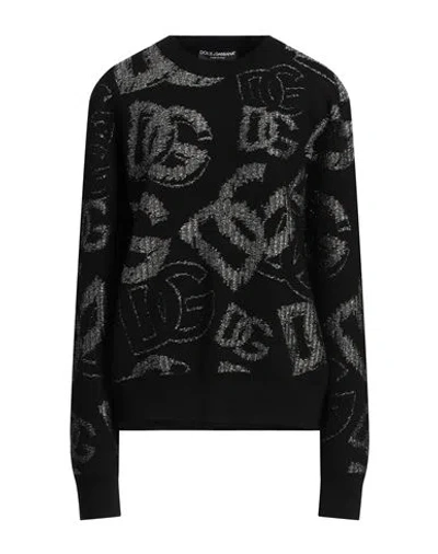 Dolce & Gabbana Woman Sweater Black Size 8 Virgin Wool, Polyester, Metallic Fiber