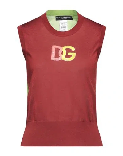 Dolce & Gabbana Woman Sweater Brown Size 14 Silk In Red
