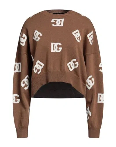 Dolce & Gabbana Woman Sweater Camel Size 4 Virgin Wool In Brown
