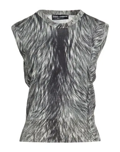 Dolce & Gabbana Woman Sweater Charcoal Size 4 Silk In Gray