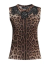 Dolce & Gabbana Woman Sweater Dark Brown Size 0 Virgin Wool, Cotton, Polyamide In Brown
