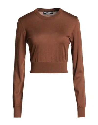 Dolce & Gabbana Woman Sweater Dark Brown Size 6 Silk
