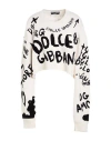 Dolce & Gabbana Woman Sweater Ivory Size 12 Virgin Wool, Polyamide In Neutral