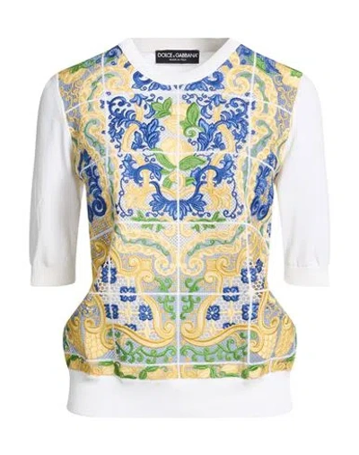 Dolce & Gabbana Woman Sweater Pastel Yellow Size 0 Cotton, Viscose, Polyester