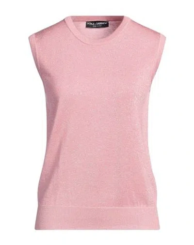 Dolce & Gabbana Woman Sweater Pink Size 10 Cashmere, Viscose, Silk, Polyester