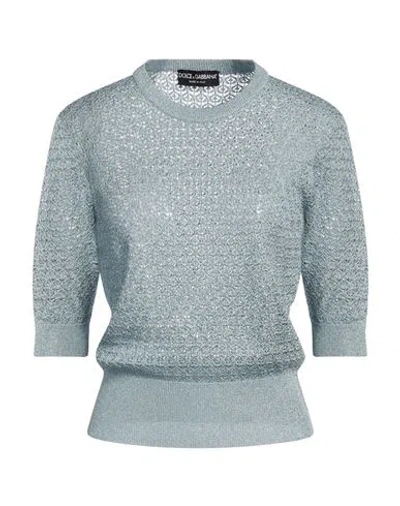 Dolce & Gabbana Woman Sweater Sky Blue Size 10 Viscose, Metallic Polyester
