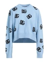 Dolce & Gabbana Woman Sweater Sky Blue Size 4 Virgin Wool In Blue
