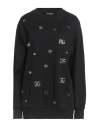Dolce & Gabbana Woman Sweatshirt Black Size 2 Cotton, Elastane, Zamak In Black