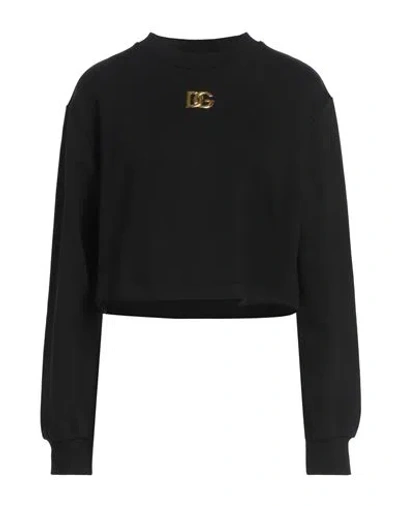 Dolce & Gabbana Woman Sweatshirt Black Size 4 Cotton, Pvc - Polyvinyl Chloride, Polyester